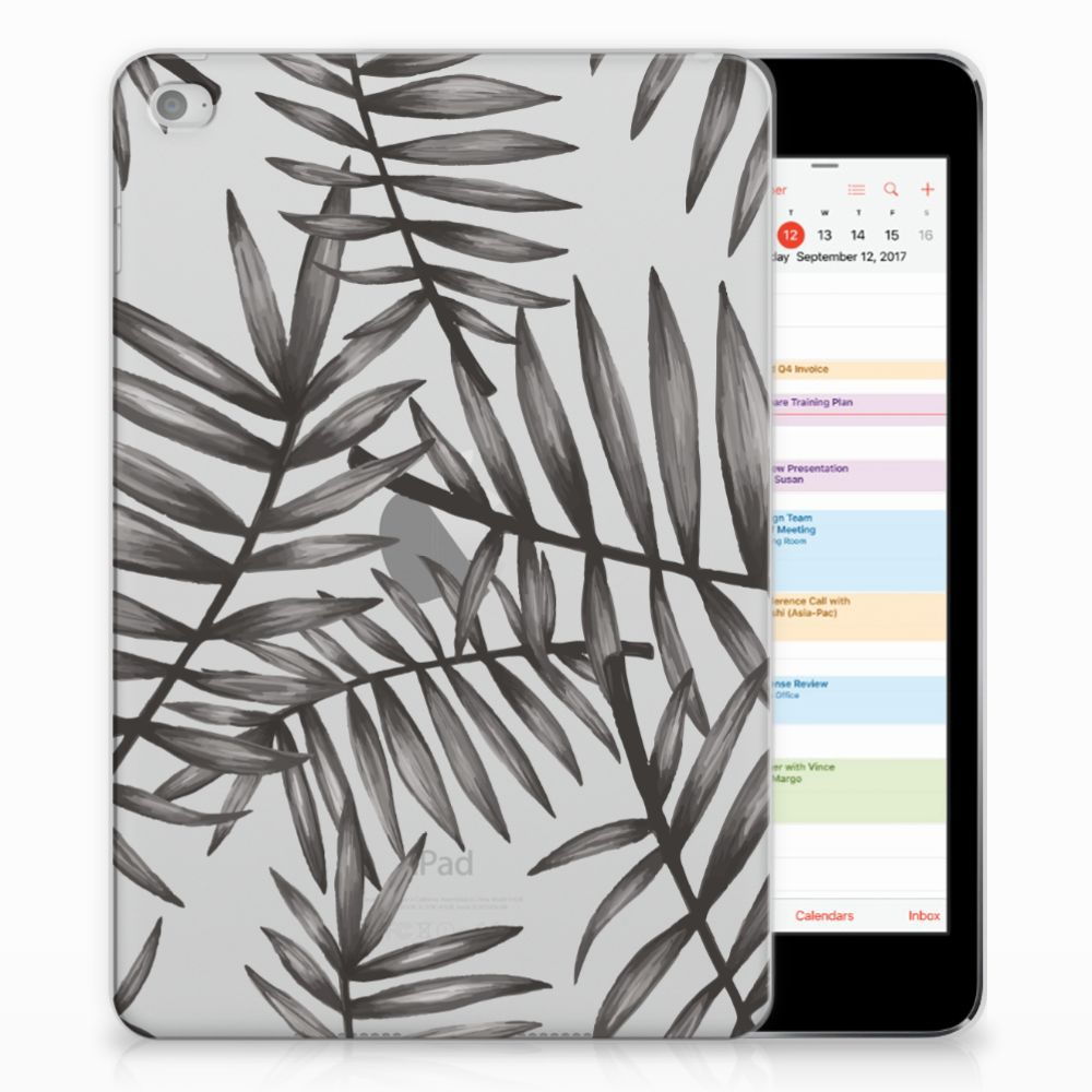 Apple iPad Mini 4 | Mini 5 (2019) Siliconen Hoesje Leaves Grey