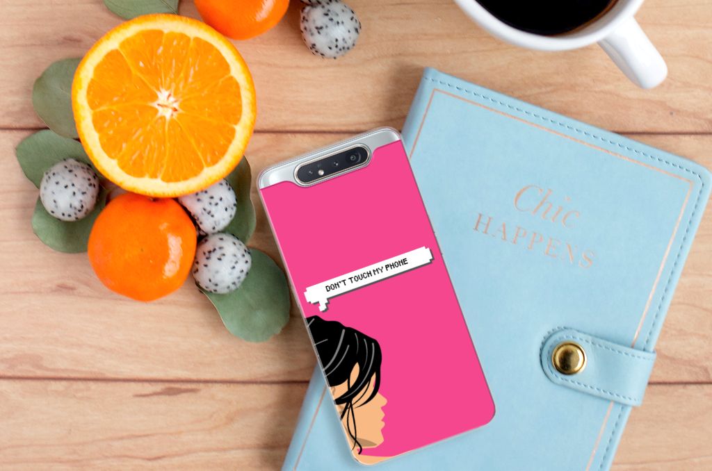 Samsung Galaxy A80 Silicone-hoesje Woman Don't Touch My Phone