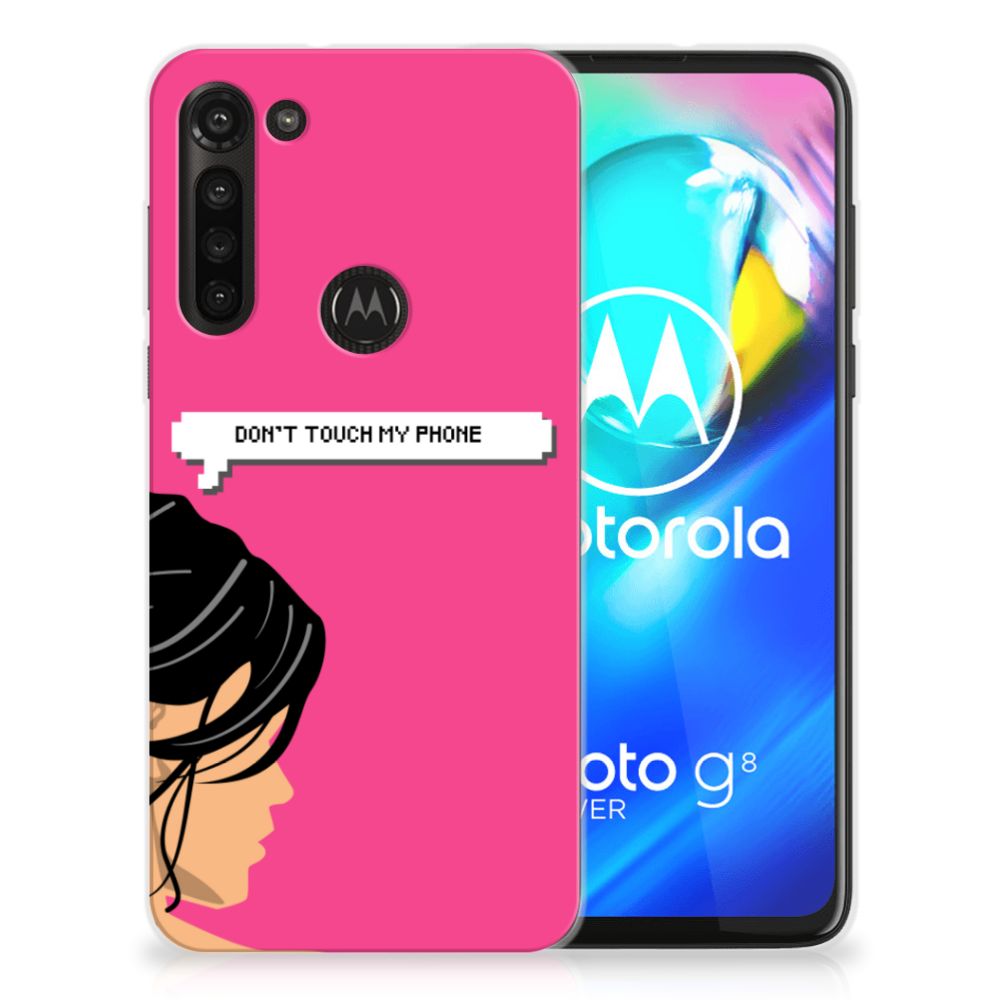 Motorola Moto G8 Power Silicone-hoesje Woman Don't Touch My Phone