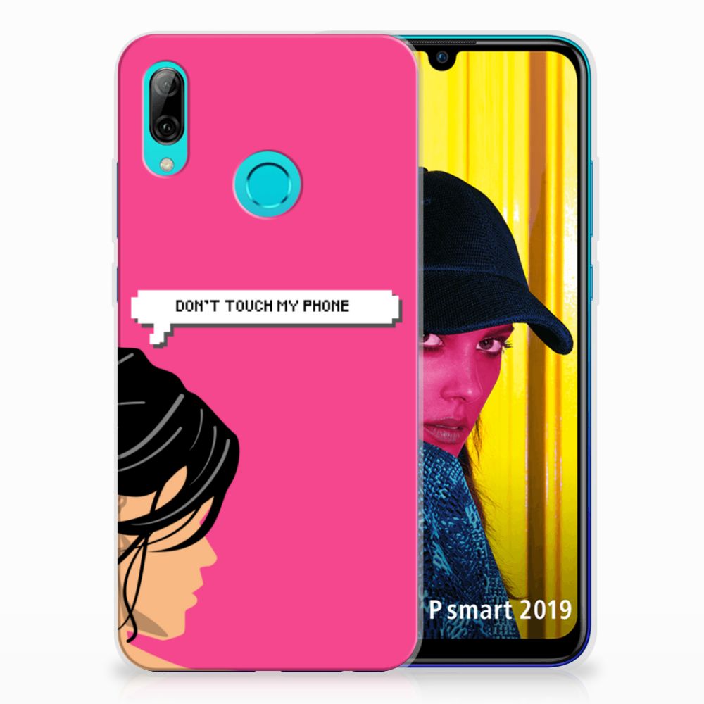 Huawei P Smart 2019 Silicone-hoesje Woman Don't Touch My Phone