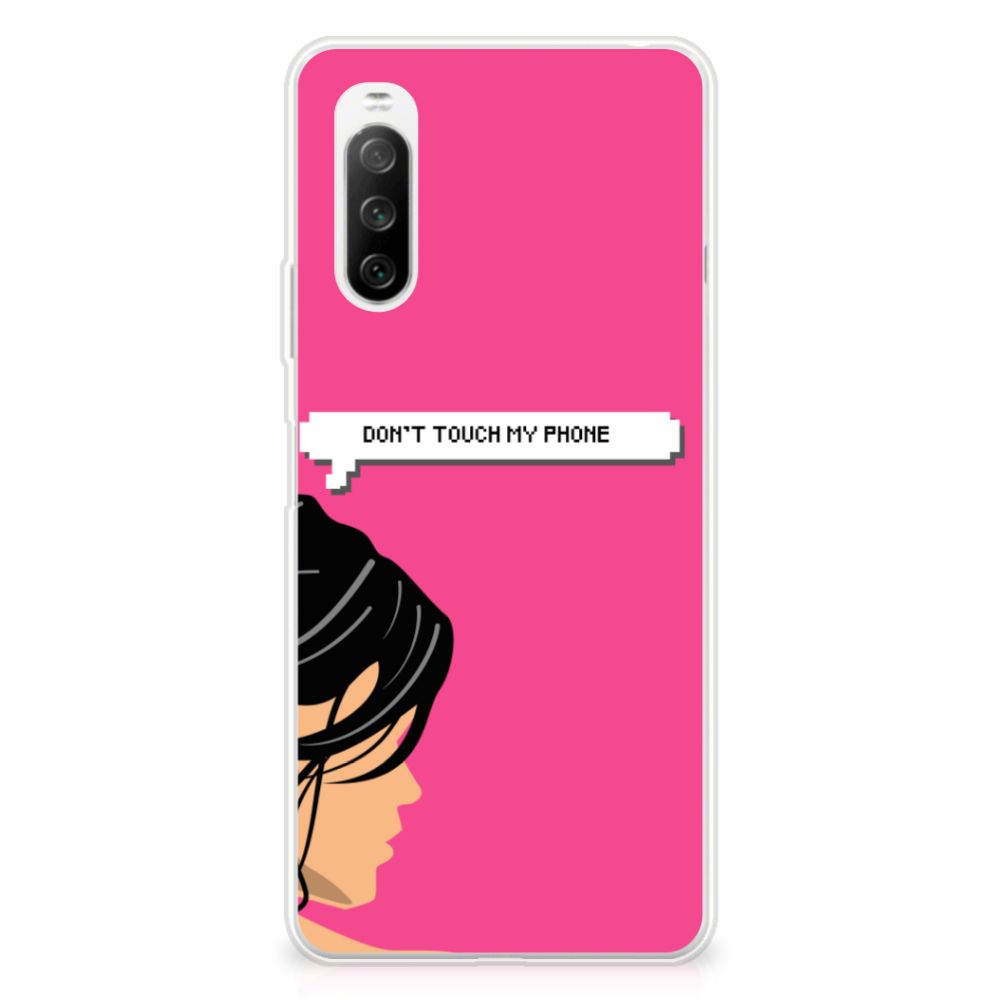 Sony Xperia 10 III Silicone-hoesje Woman Don't Touch My Phone