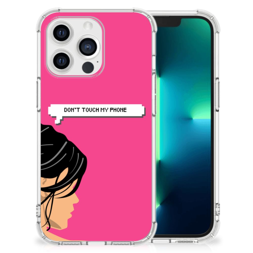 Apple iPhone 13 Pro Anti Shock Case Woman Don't Touch My Phone