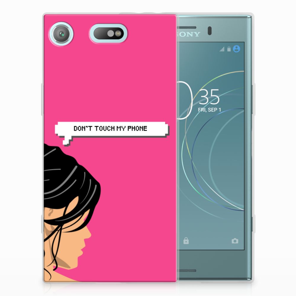 Sony Xperia XZ1 Compact Silicone-hoesje Woman Don't Touch My Phone