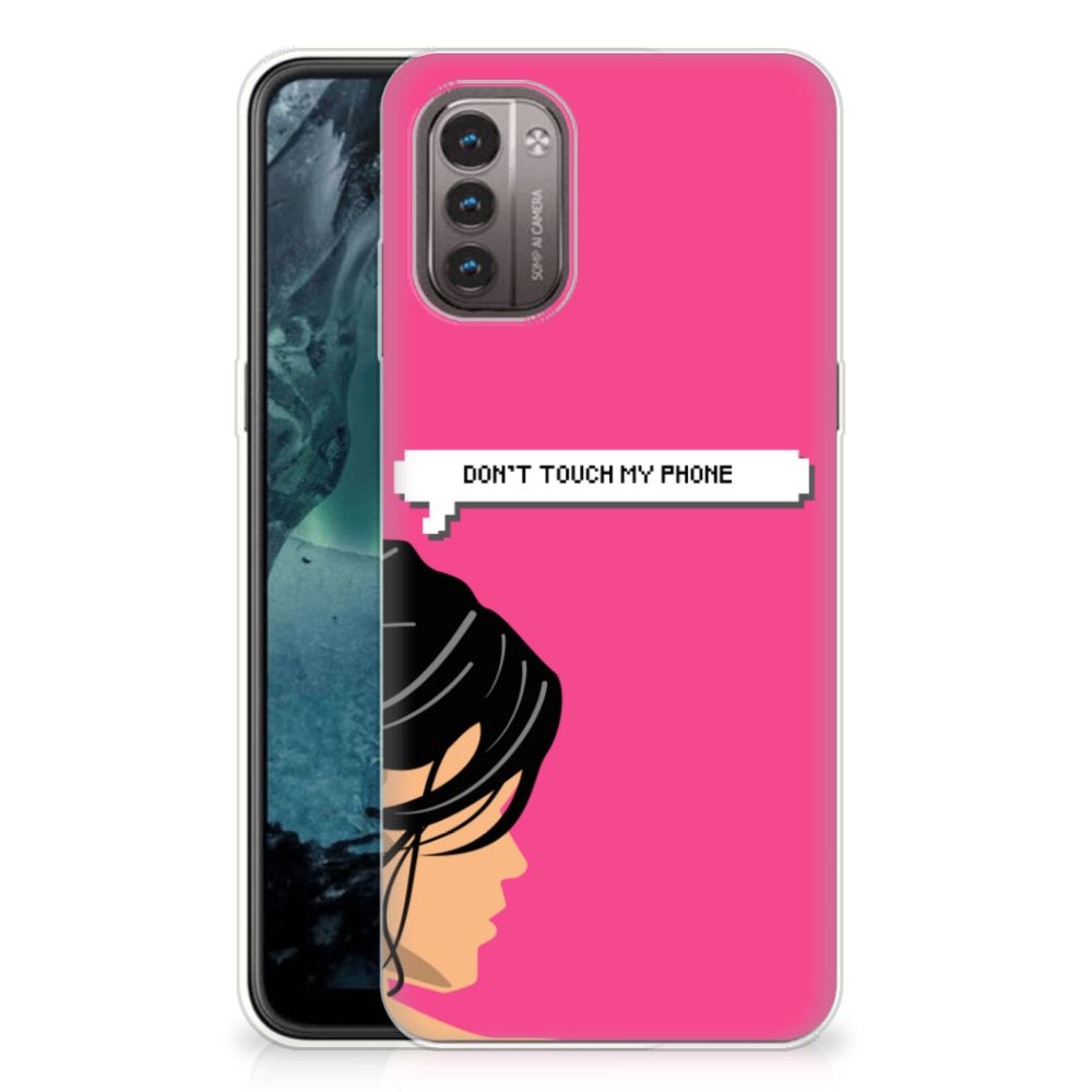 Nokia G21 | G11 Silicone-hoesje Woman Don't Touch My Phone