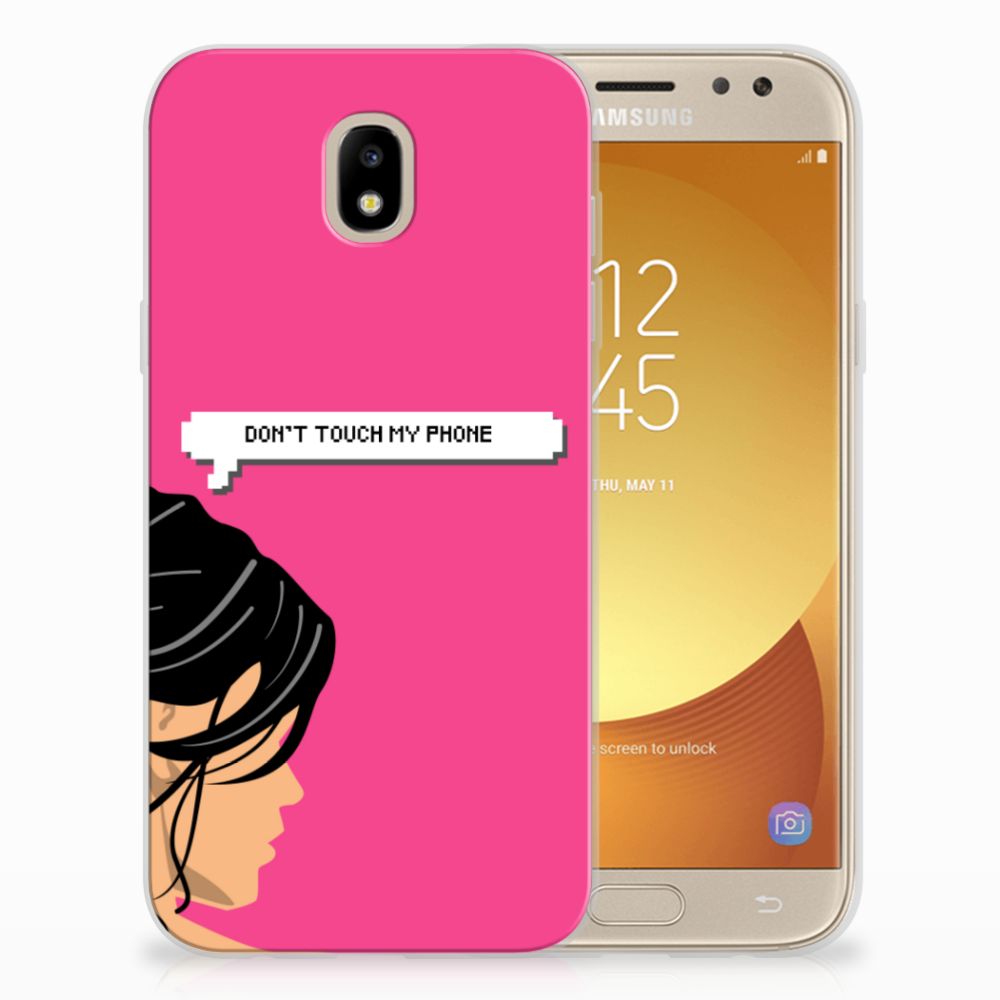 Samsung Galaxy J5 2017 Silicone-hoesje Woman Don't Touch My Phone