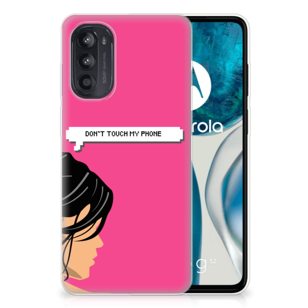 Motorola Moto G52/G82 Silicone-hoesje Woman Don't Touch My Phone