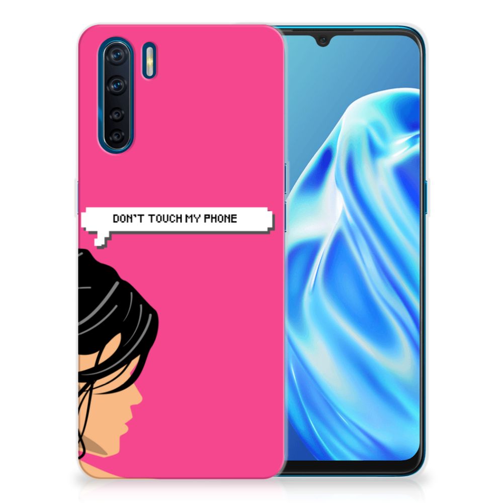 OPPO A91 Silicone-hoesje Woman Don't Touch My Phone