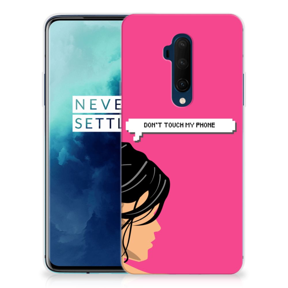 OnePlus 7T Pro Silicone-hoesje Woman Don't Touch My Phone