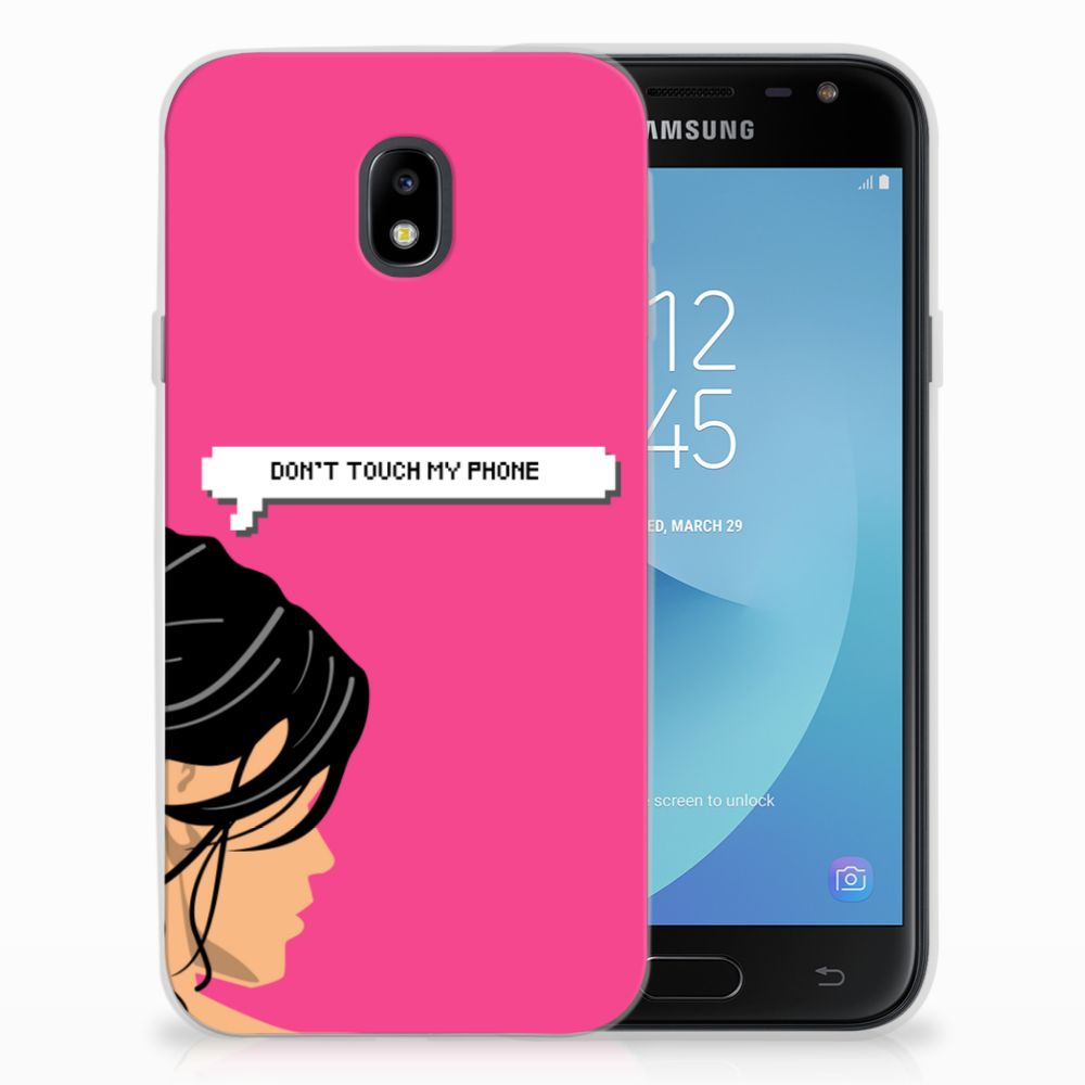 Samsung Galaxy J3 2017 Silicone-hoesje Woman Don't Touch My Phone