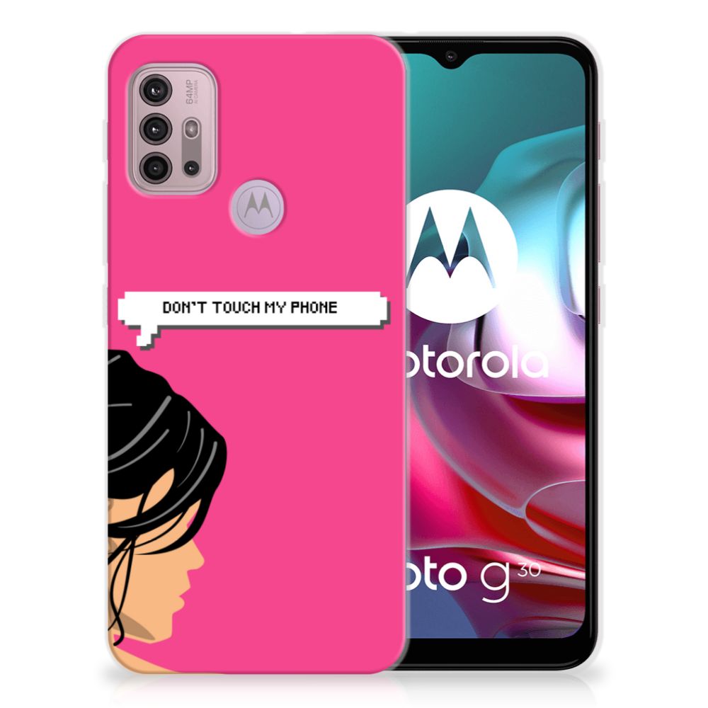 Motorola Moto G30 | G10 Silicone-hoesje Woman Don't Touch My Phone