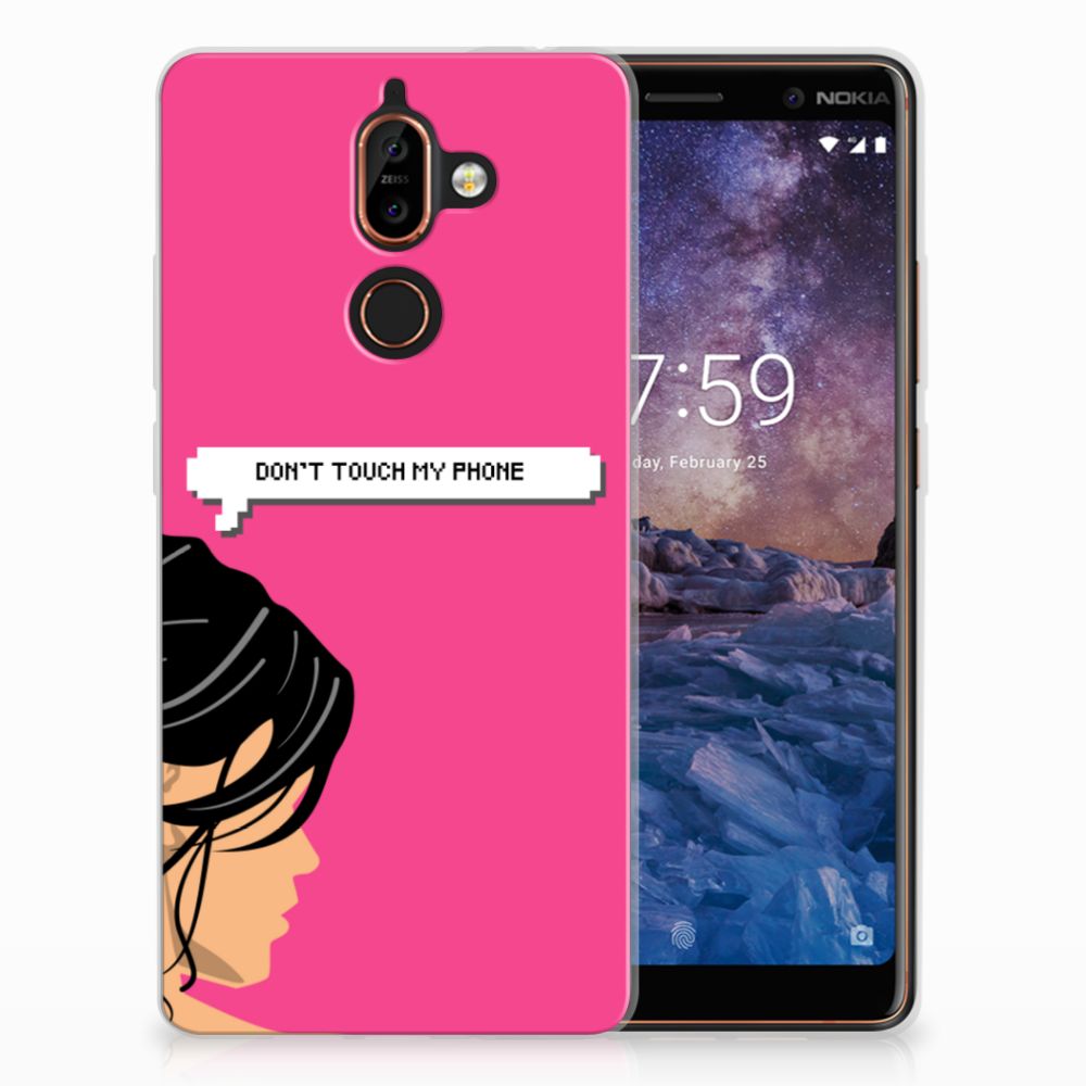 Nokia 7 Plus Silicone-hoesje Woman Don't Touch My Phone