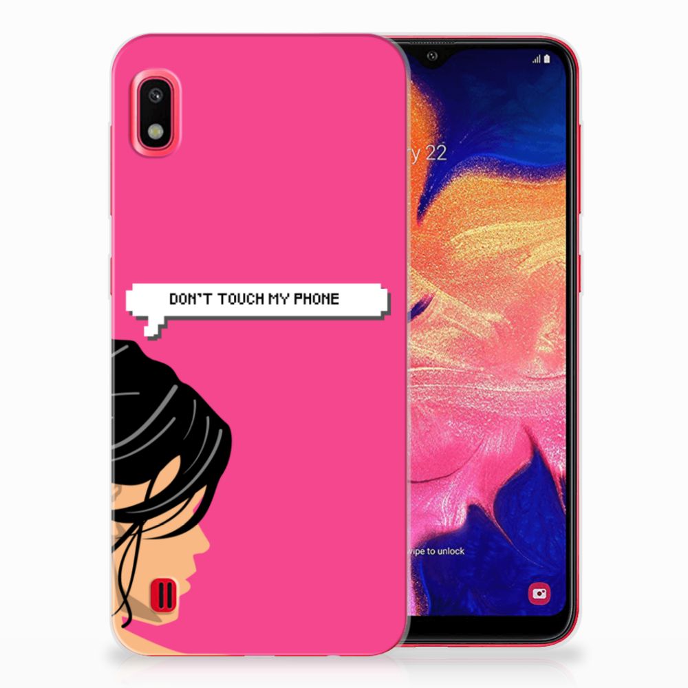 Samsung Galaxy A10 Silicone-hoesje Woman Don't Touch My Phone