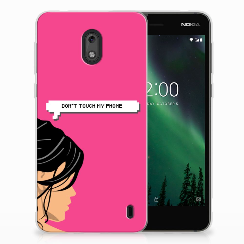 Nokia 2 Silicone-hoesje Woman Don't Touch My Phone