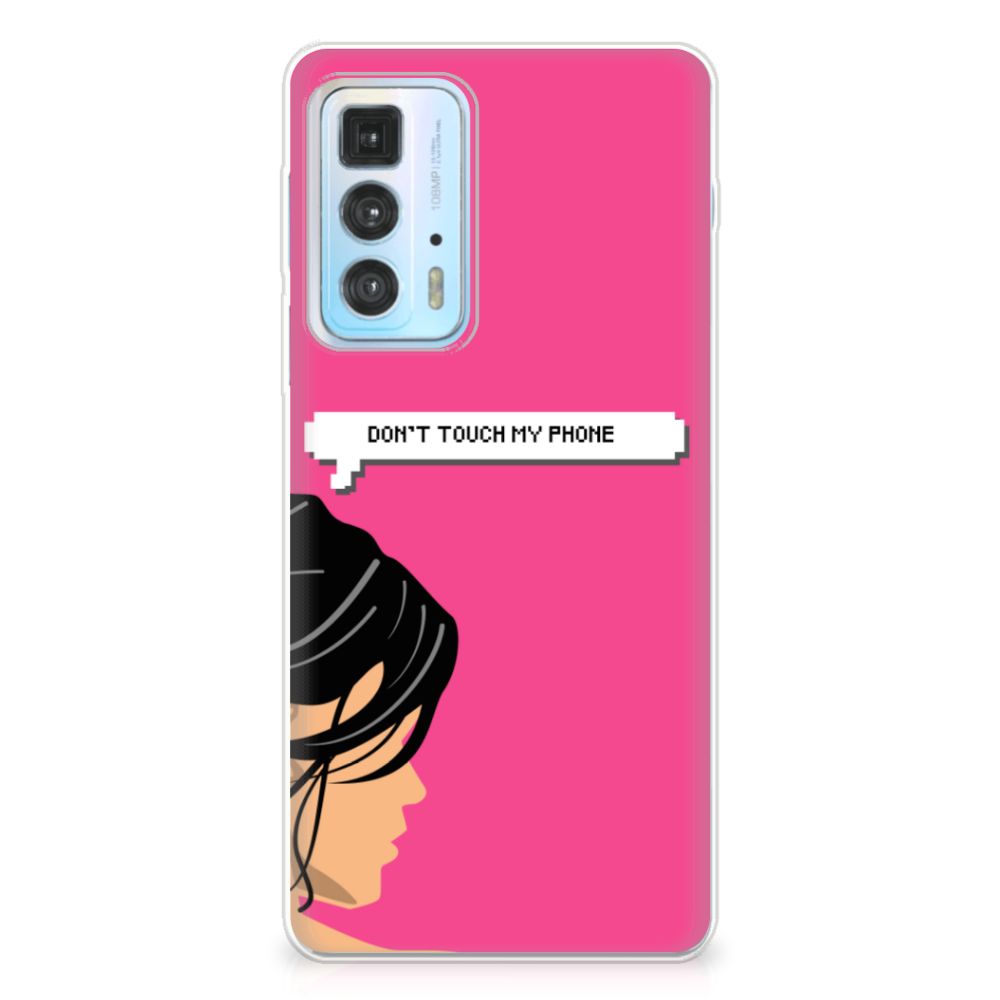 Motorola Edge 20 Pro Silicone-hoesje Woman Don't Touch My Phone