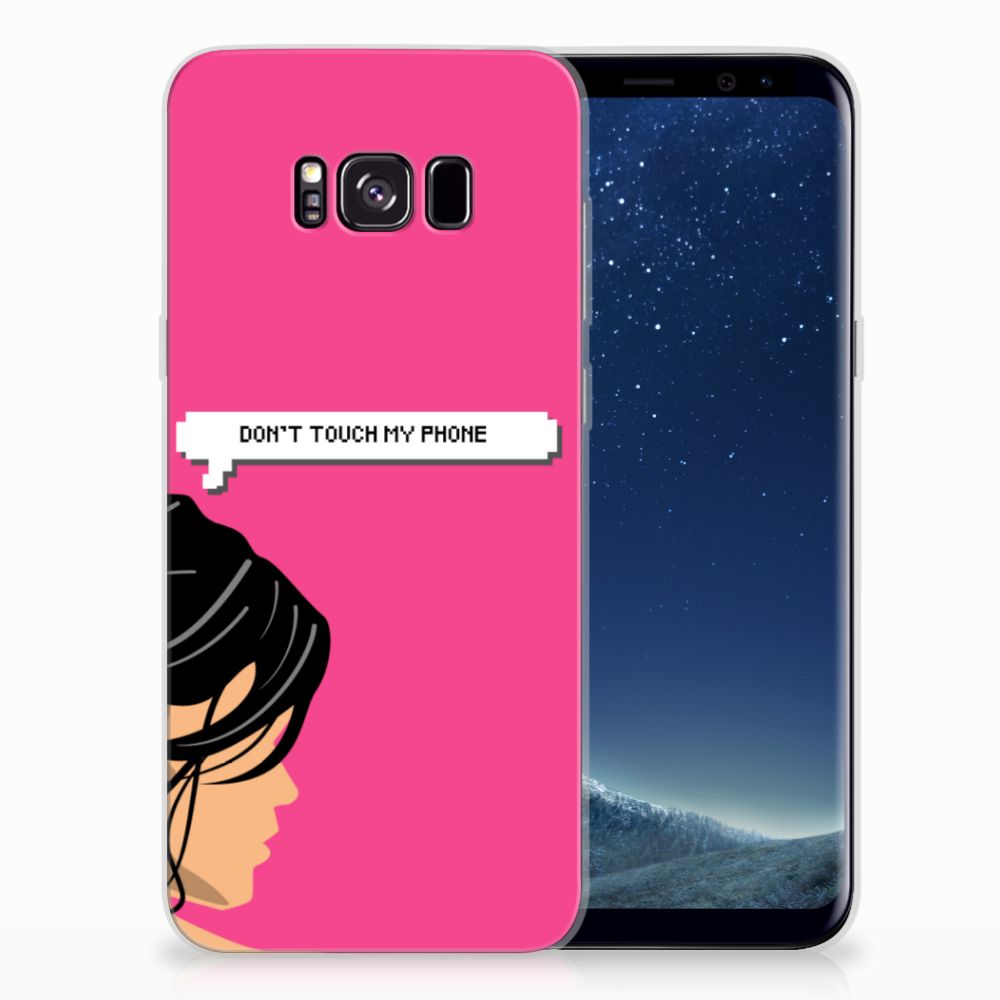 Samsung Galaxy S8 Plus Silicone-hoesje Woman Don't Touch My Phone