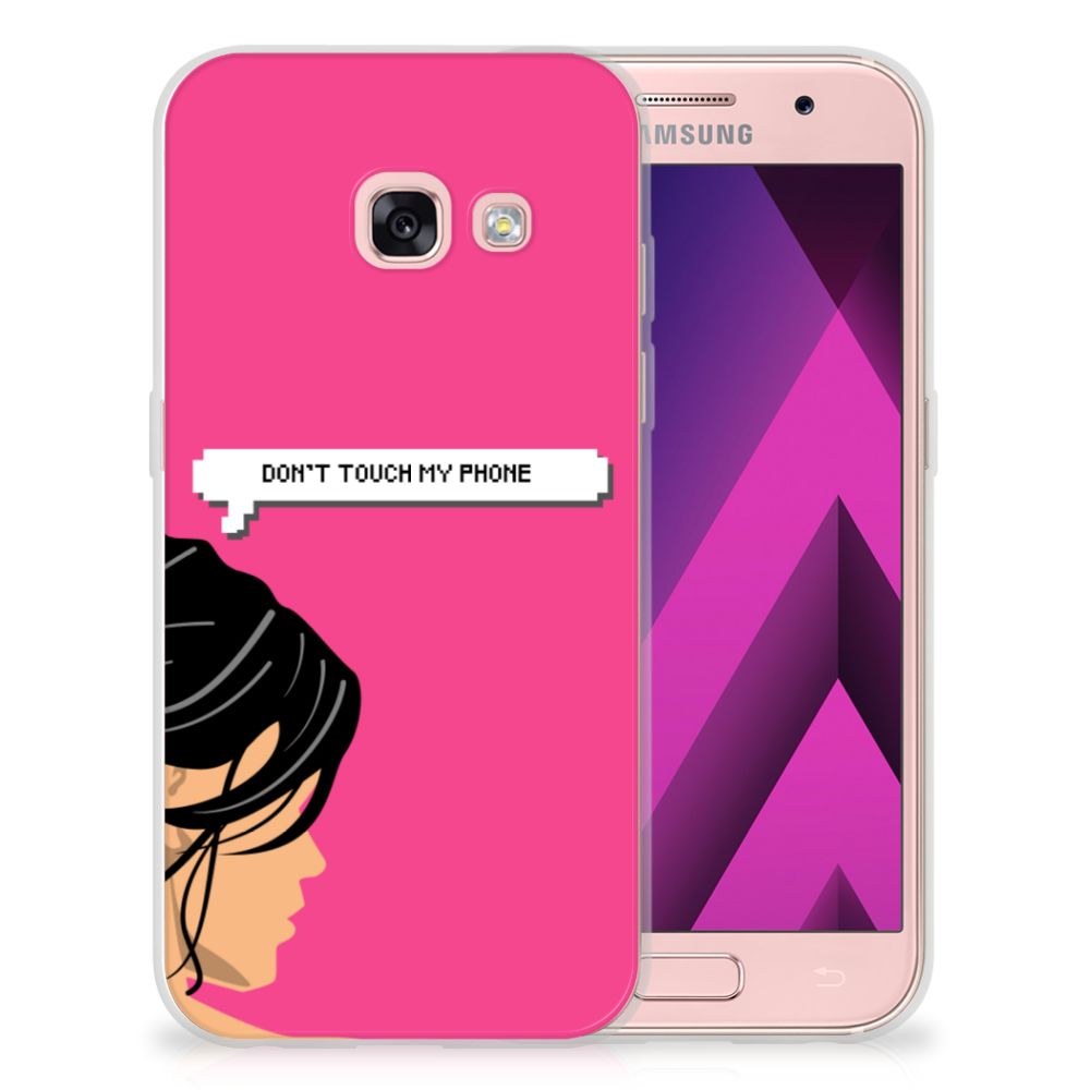 Samsung Galaxy A3 2017 Silicone-hoesje Woman Don't Touch My Phone