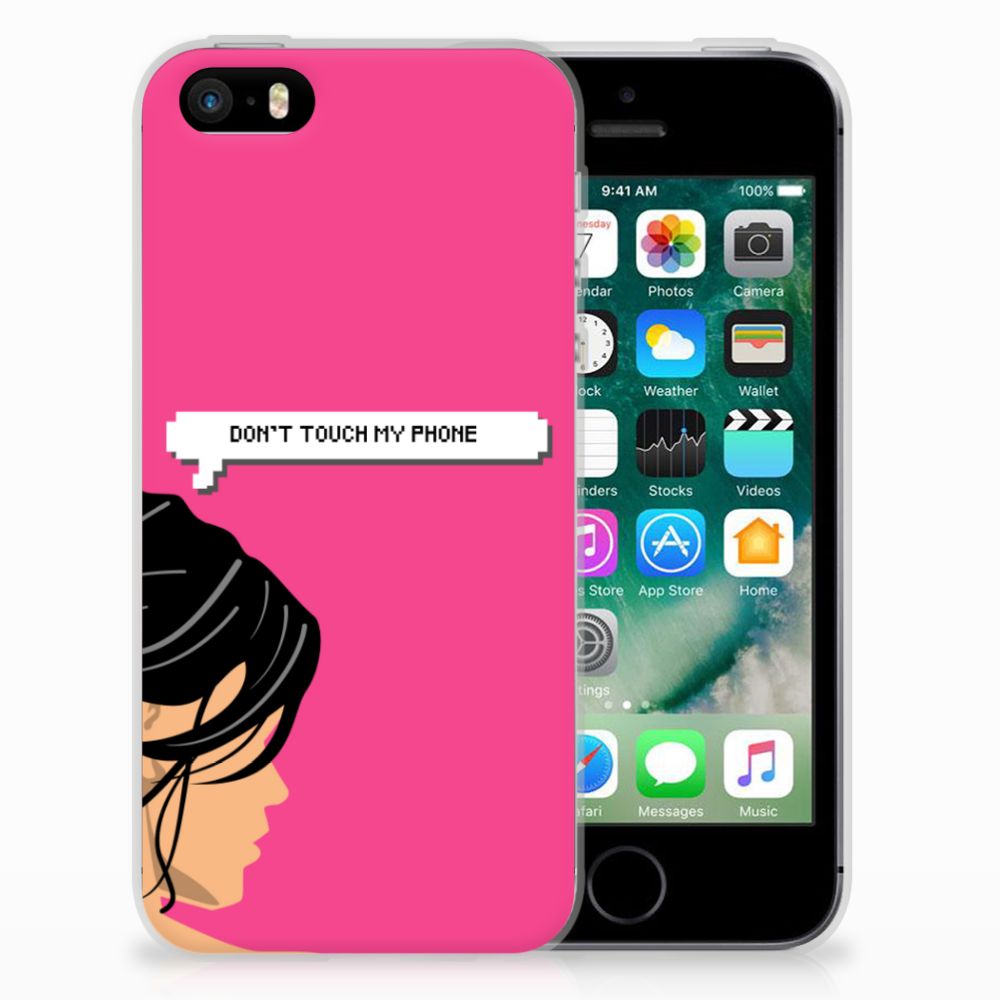 Apple iPhone SE | 5S Silicone-hoesje Woman Don't Touch My Phone