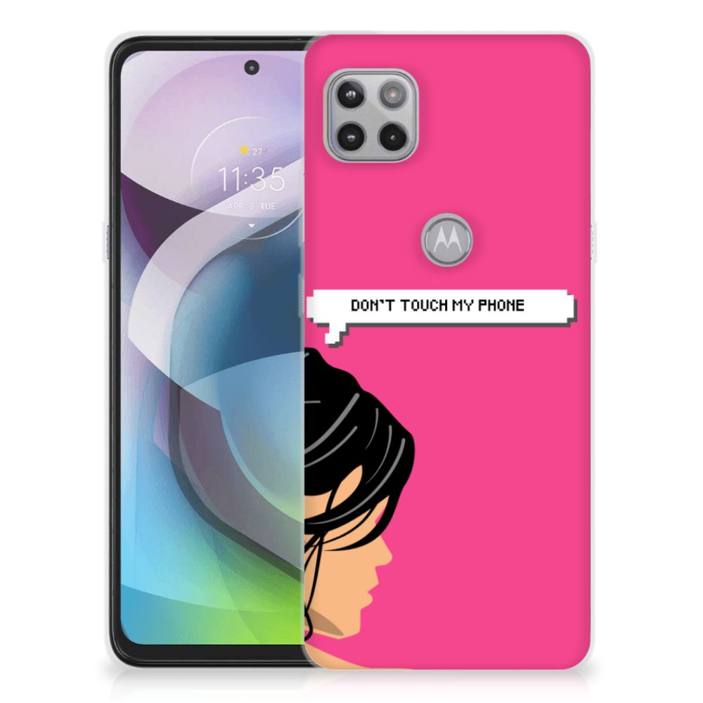 Motorola Moto G 5G Silicone-hoesje Woman Don't Touch My Phone