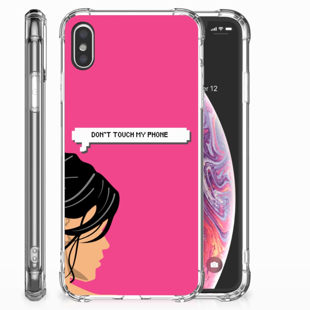 Apple iPhone Xs Max Anti Shock Case Woman Don't Touch My Phone