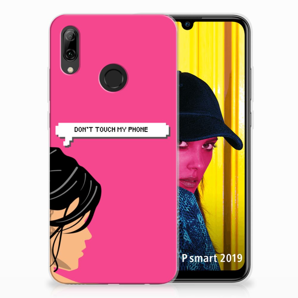 Huawei P Smart 2019 Silicone-hoesje Woman Don't Touch My Phone