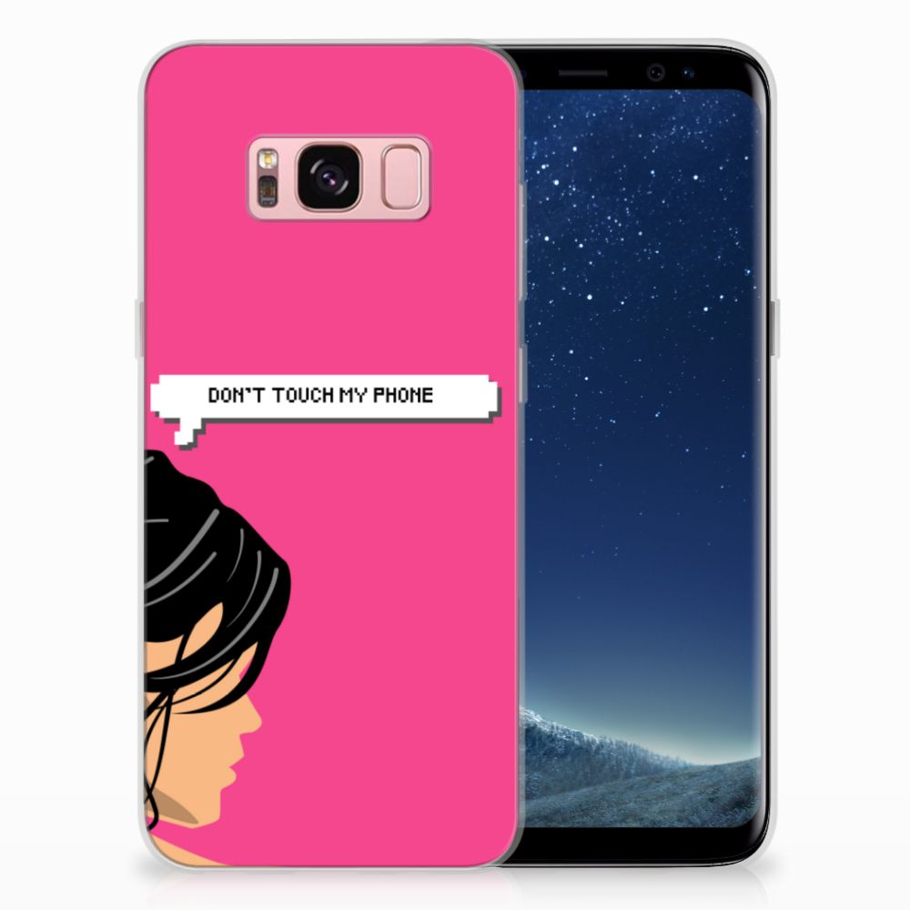 Samsung Galaxy S8 Silicone-hoesje Woman Don't Touch My Phone