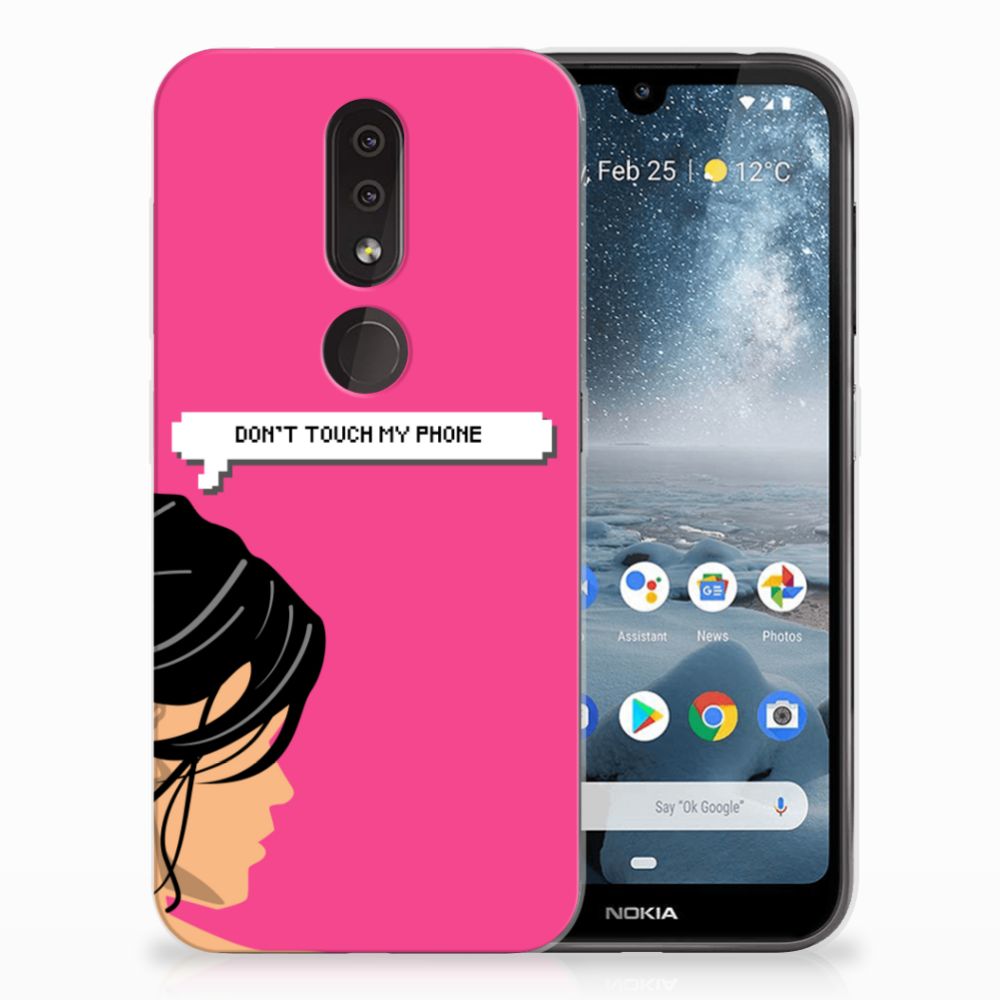Nokia 4.2 Silicone-hoesje Woman Don't Touch My Phone