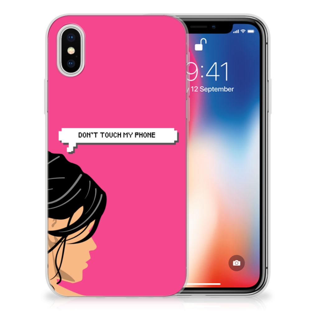 Apple iPhone X | Xs Silicone-hoesje Woman Don't Touch My Phone