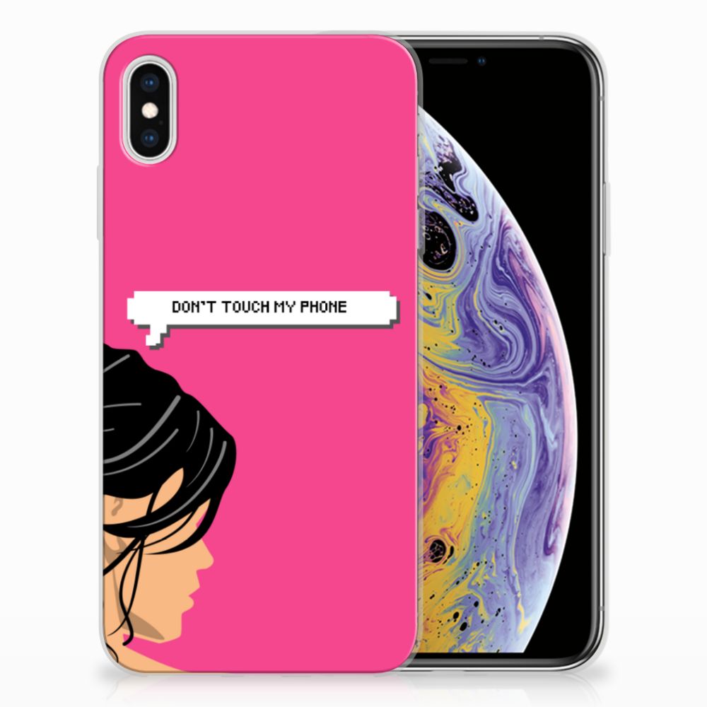 Apple iPhone Xs Max Silicone-hoesje Woman Don't Touch My Phone