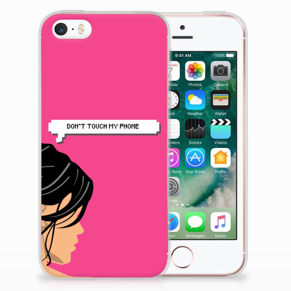 Apple iPhone SE | 5S Silicone-hoesje Woman Don't Touch My Phone