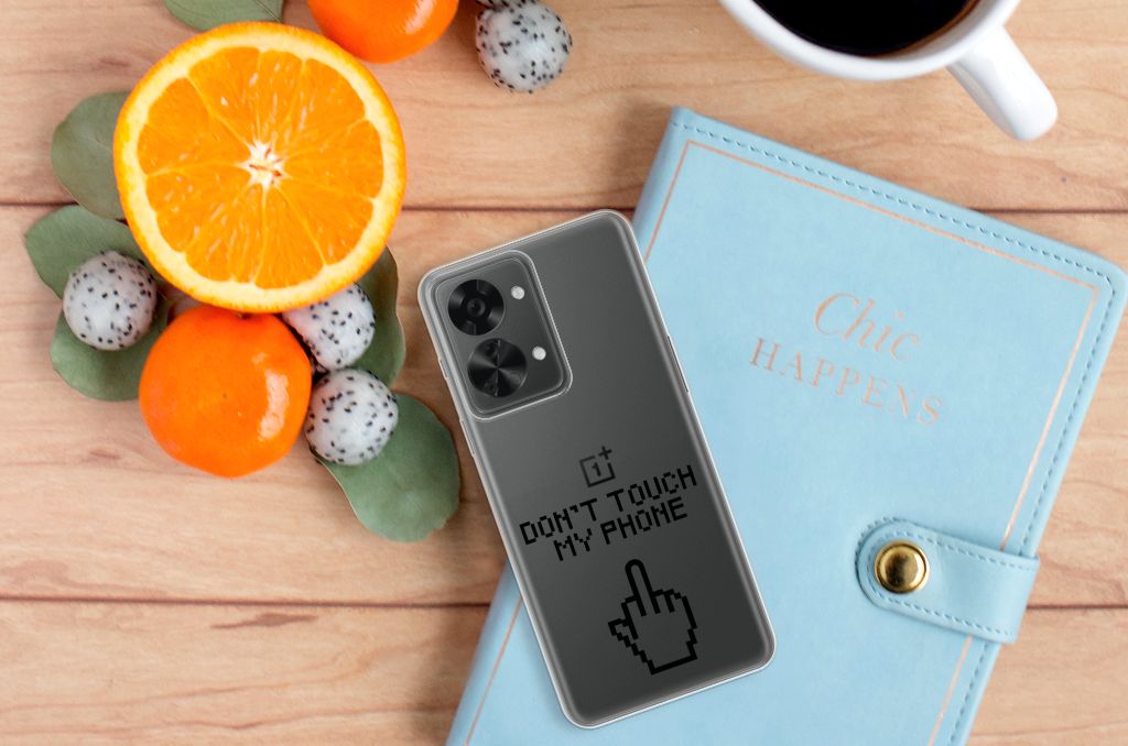 OnePlus Nord 2T Silicone-hoesje Finger Don't Touch My Phone
