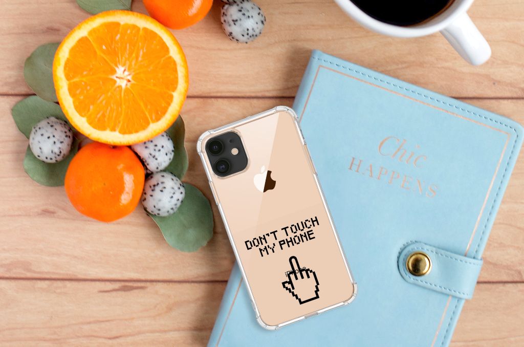Apple iPhone 11 Anti Shock Case Finger Don't Touch My Phone