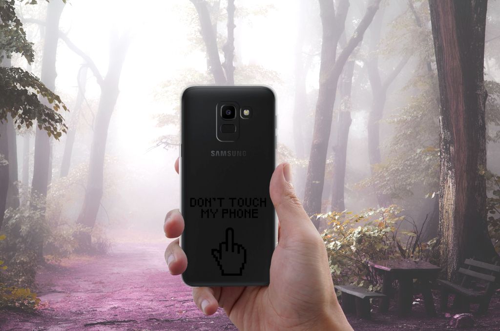 Samsung Galaxy J6 2018 Silicone-hoesje Finger Don't Touch My Phone