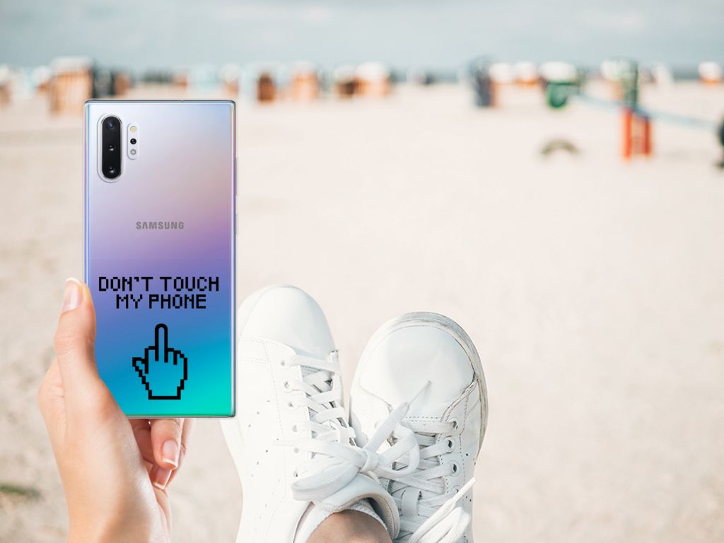 Samsung Galaxy Note 10 Plus Silicone-hoesje Finger Don't Touch My Phone