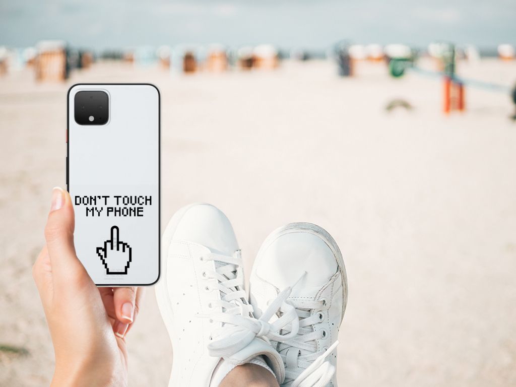 Google Pixel 4 Silicone-hoesje Finger Don't Touch My Phone