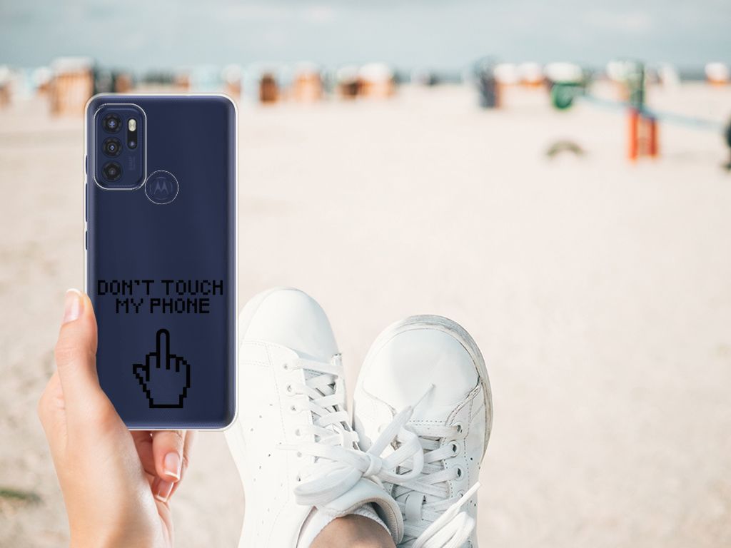 Motorola Moto G60s Silicone-hoesje Finger Don't Touch My Phone