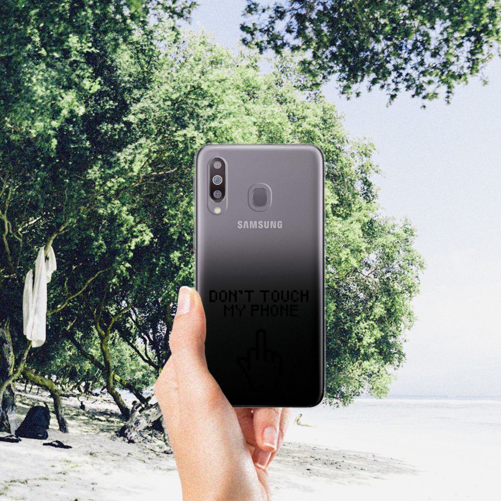 Samsung Galaxy M30 Silicone-hoesje Finger Don't Touch My Phone