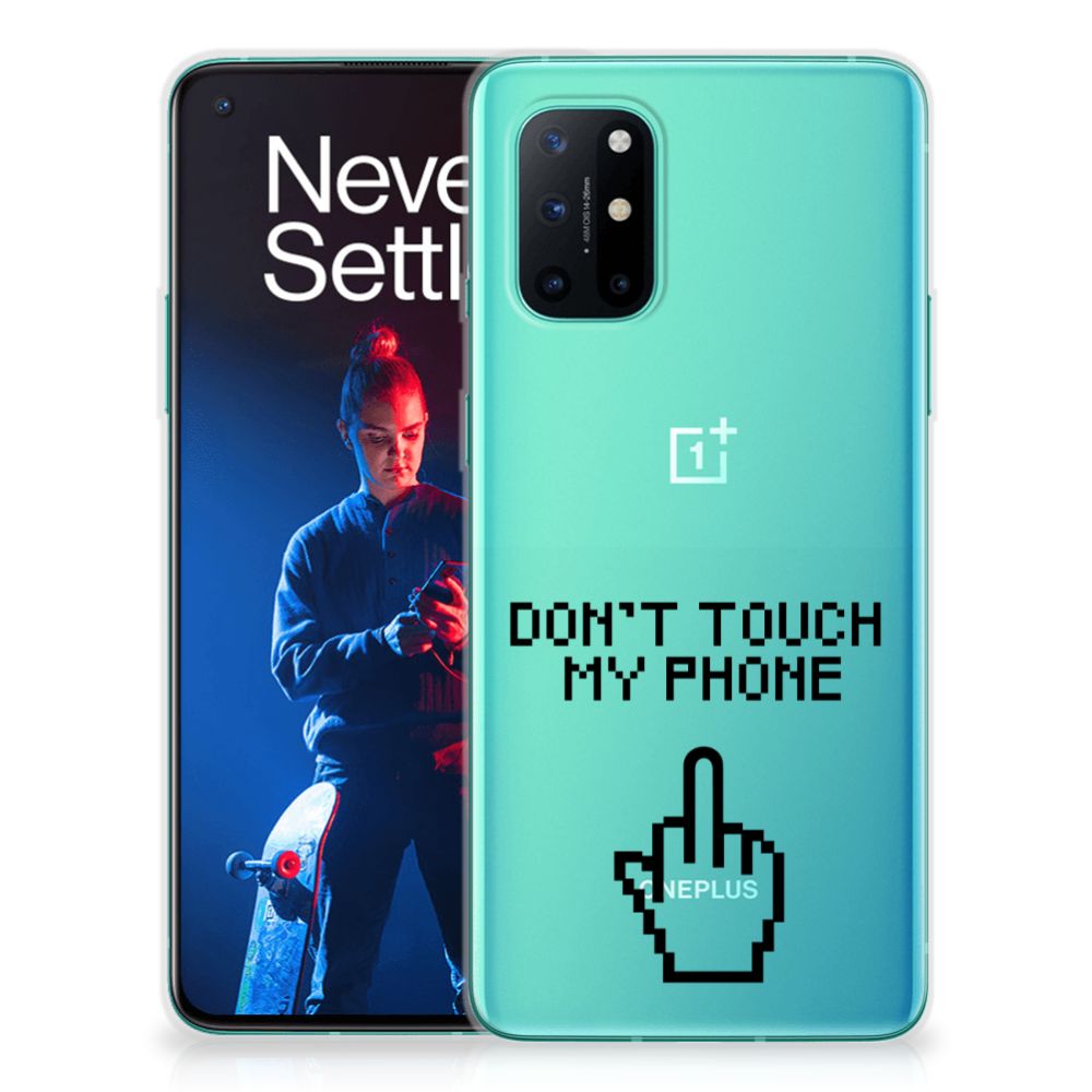 OnePlus 8T Silicone-hoesje Finger Don't Touch My Phone