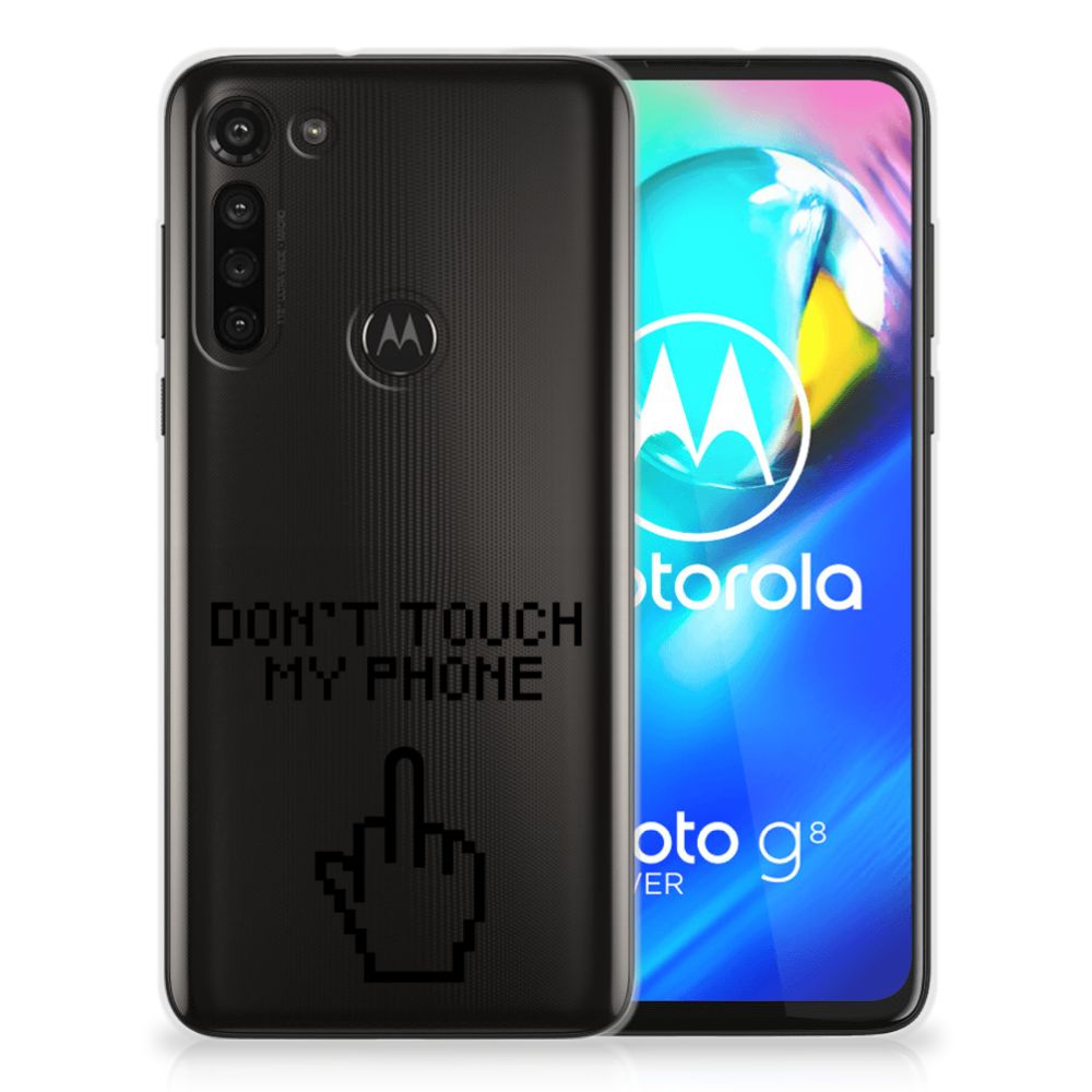 Motorola Moto G8 Power Silicone-hoesje Finger Don't Touch My Phone