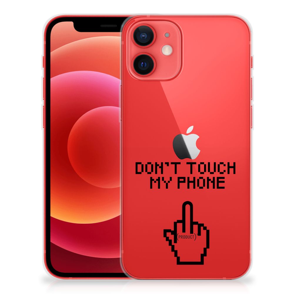 iPhone 12 Mini Silicone-hoesje Finger Don't Touch My Phone
