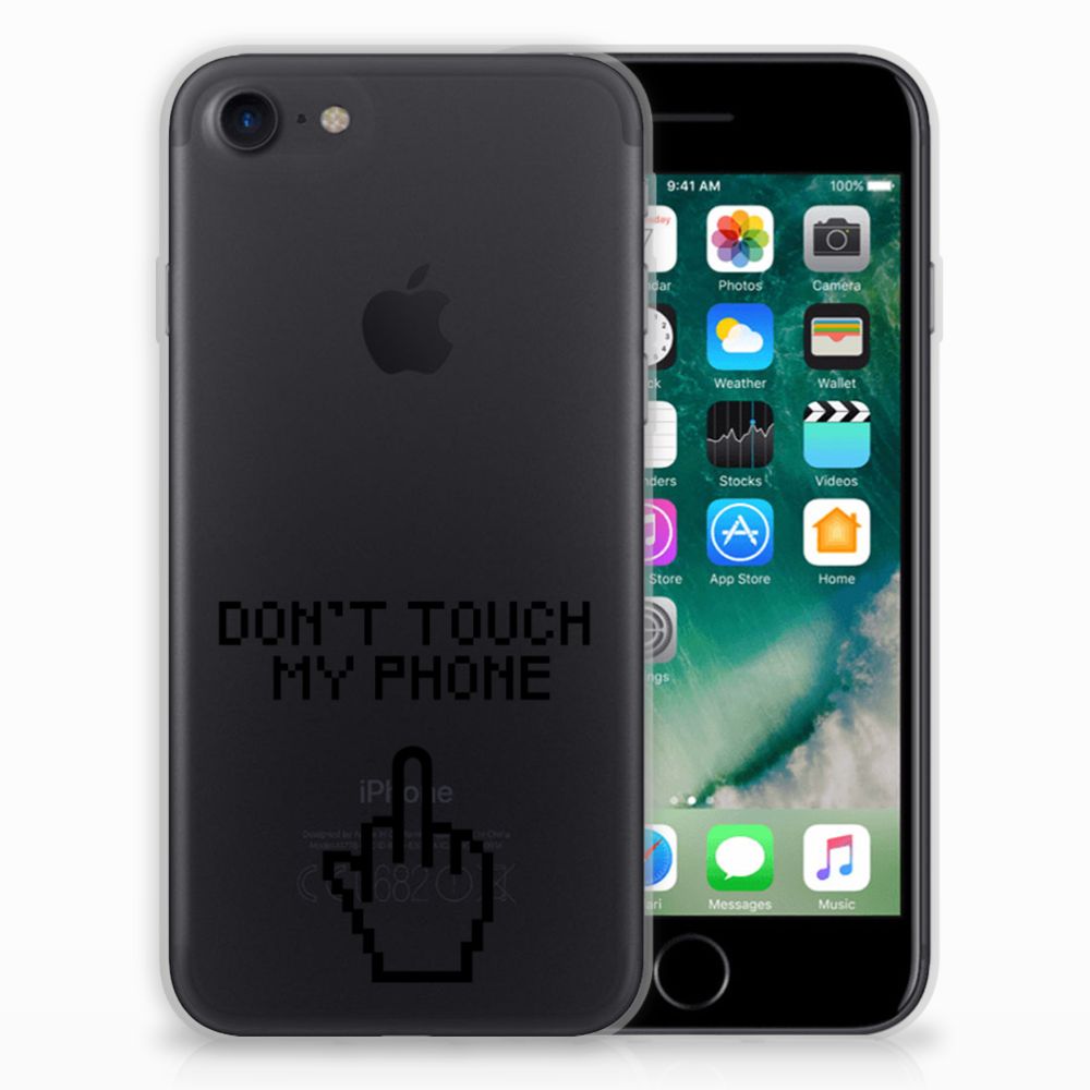 iPhone SE 2022 | SE 2020 | 8 | 7 Silicone-hoesje Finger Don't Touch My Phone