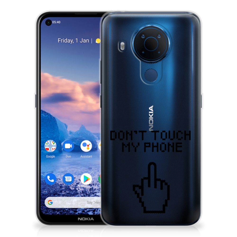 Nokia 5.4 Silicone-hoesje Finger Don't Touch My Phone