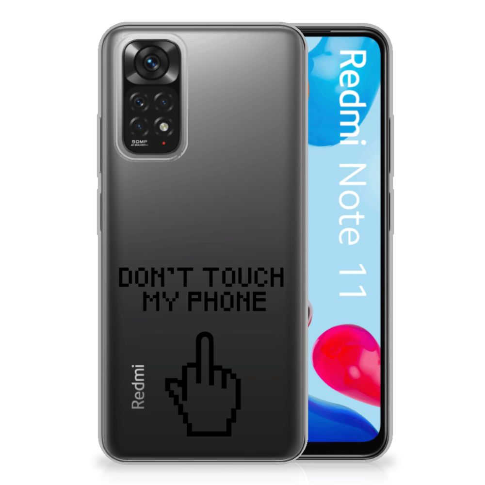Xiaomi Redmi 10 | Redmi Note 11 4G Silicone-hoesje Finger Don't Touch My Phone