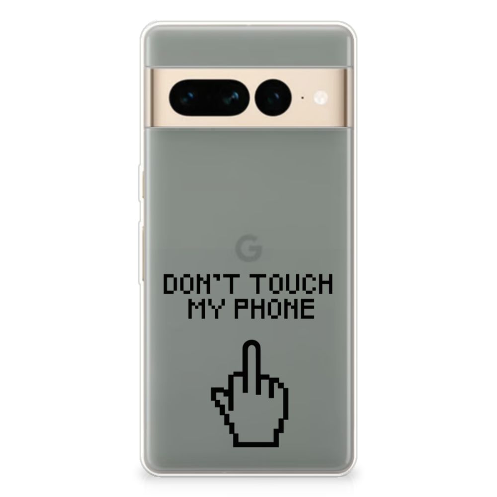 Google Pixel 7 Pro Silicone-hoesje Finger Don't Touch My Phone