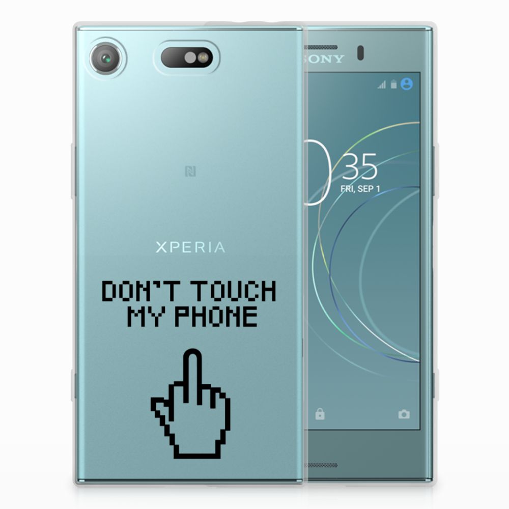 Sony Xperia XZ1 Compact Silicone-hoesje Finger Don't Touch My Phone