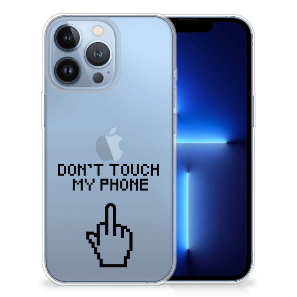 Apple iPhone 13 Pro Silicone-hoesje Finger Don't Touch My Phone
