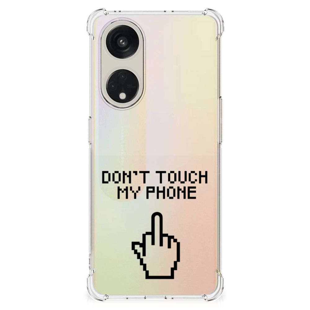 OPPO A98 Anti Shock Case Finger Don't Touch My Phone