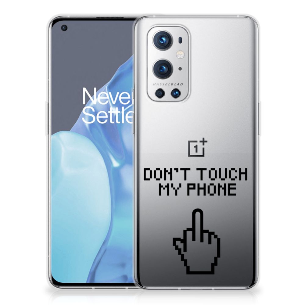OnePlus 9 Pro Silicone-hoesje Finger Don't Touch My Phone