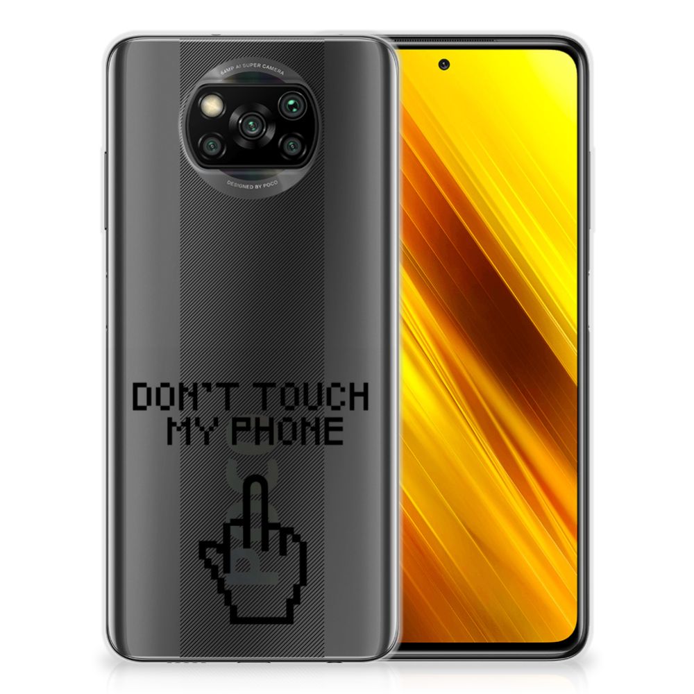 Xiaomi Poco X3 | Poco X3 Pro Silicone-hoesje Finger Don't Touch My Phone