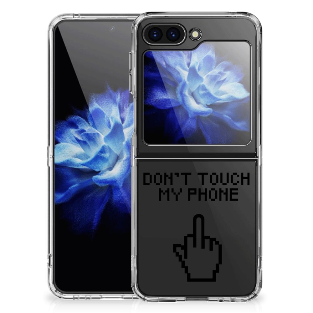 Samsung Galaxy Z Flip 5 Silicone-hoesje Finger Don't Touch My Phone