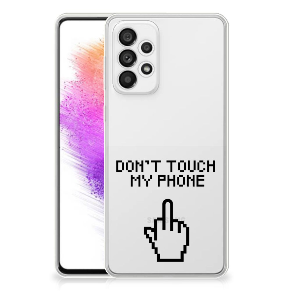 Samsung Galaxy A73 5G Silicone-hoesje Finger Don't Touch My Phone